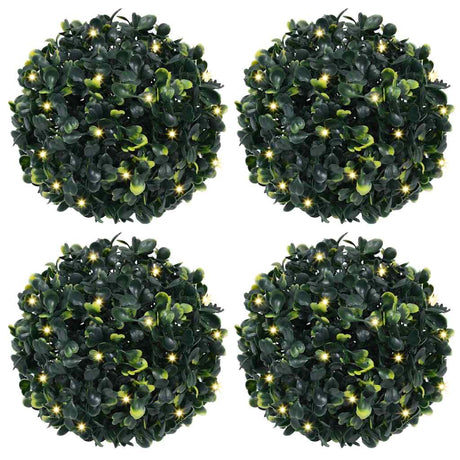 Vidaxl kunstbuxusballen met led-verlichting 4 st 12 cm groen