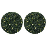 Vidaxl kunstbuxusballen met led-verlichting 2 st 52 cm groen