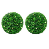 Vidaxl kunstbuxusballen met led-verlichting 2 st 55 cm groen