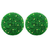 Vidaxl kunstbuxusballen met led-verlichting 2 st 27 cm groen