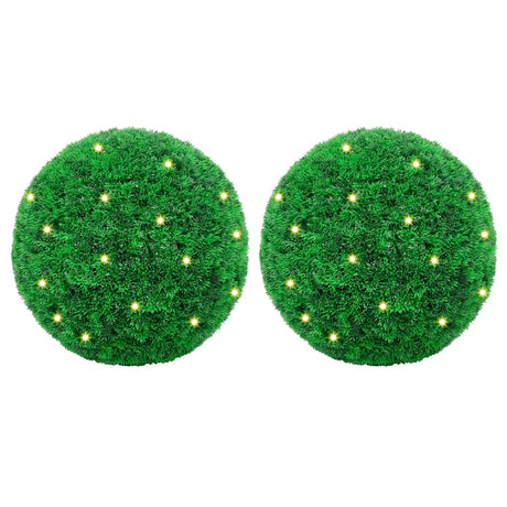 Vidaxl kunstbuxusballen met led-verlichting 2 st 35 cm groen