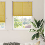 Vidaxl rolgordijn met gordijnen geel 110 x 220 cm bamboe
