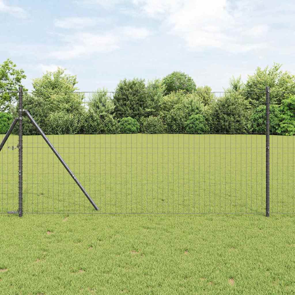 Vidaxl euro hek grijs 1,2 x 10 m pvc-gecoat ijzer