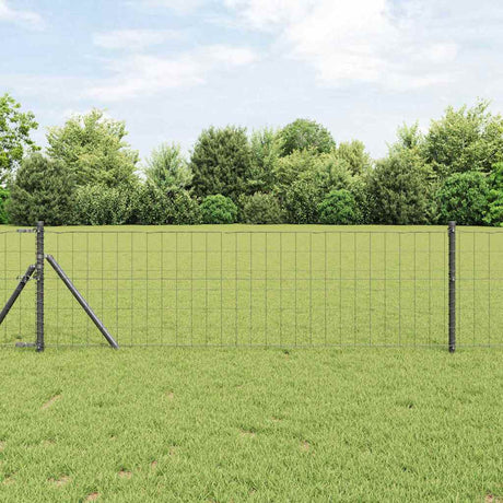 Vidaxl euro hek grijs 0.8 x 10 m pvc-gecoat ijzer