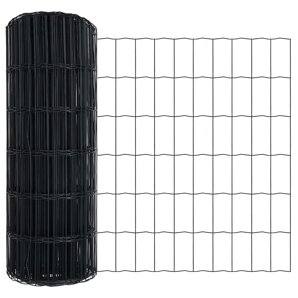 Vidaxl euro hek grijs 0,8 x 25 m pvc-gecoat ijzer