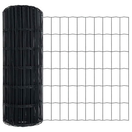 Vidaxl euro hek grijs 0,4 x 50 m pvc-gecoat ijzer