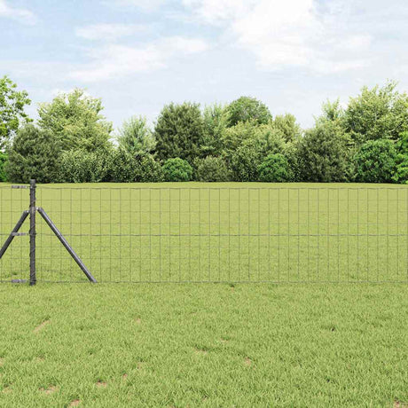 Vidaxl euro hek grijs 0,6 x 50 m pvc-gecoat ijzer