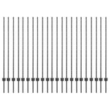 Vidaxl afrasteringspaal 22 pcs grijs 180 cm staal