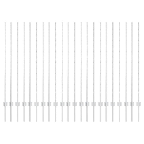 Vidaxl afrasteringspaal 22 pcs zilver 180 cm staal