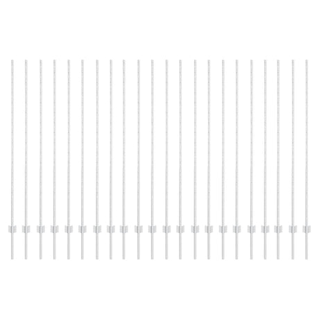 Vidaxl afrasteringspaal 22 pcs zilver 200 cm staal