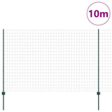 Vidaxl hek met paal groen 1,5 x 10 m staal
