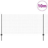 Vidaxl hek met paal grijs 1 x 10 m staal en pvc