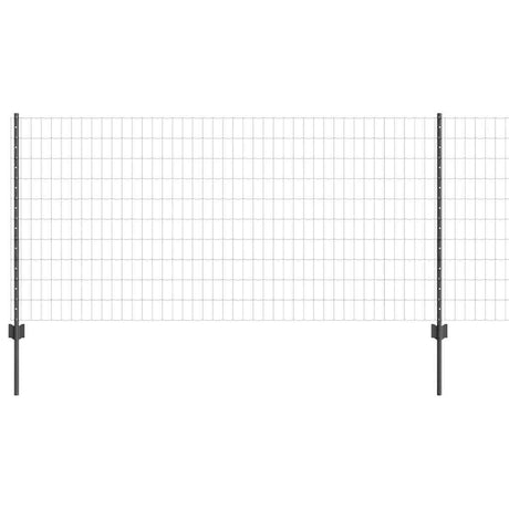 Vidaxl hek met paal grijs 1 x 10 m staal en pvc