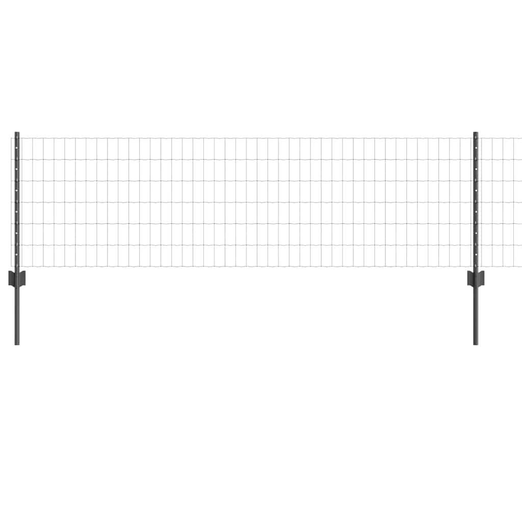 Vidaxl hek met paal grijs 0,6 x 25 m staal en pvc