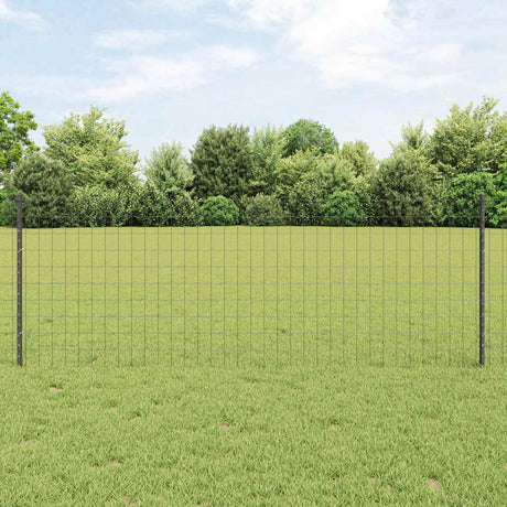 Vidaxl hek met paal grijs 0,8 x 10 m staal