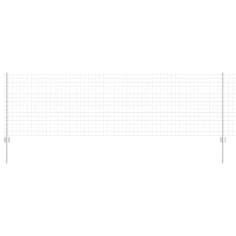 Vidaxl hek met paal zilver 0,8 x 10 m staal