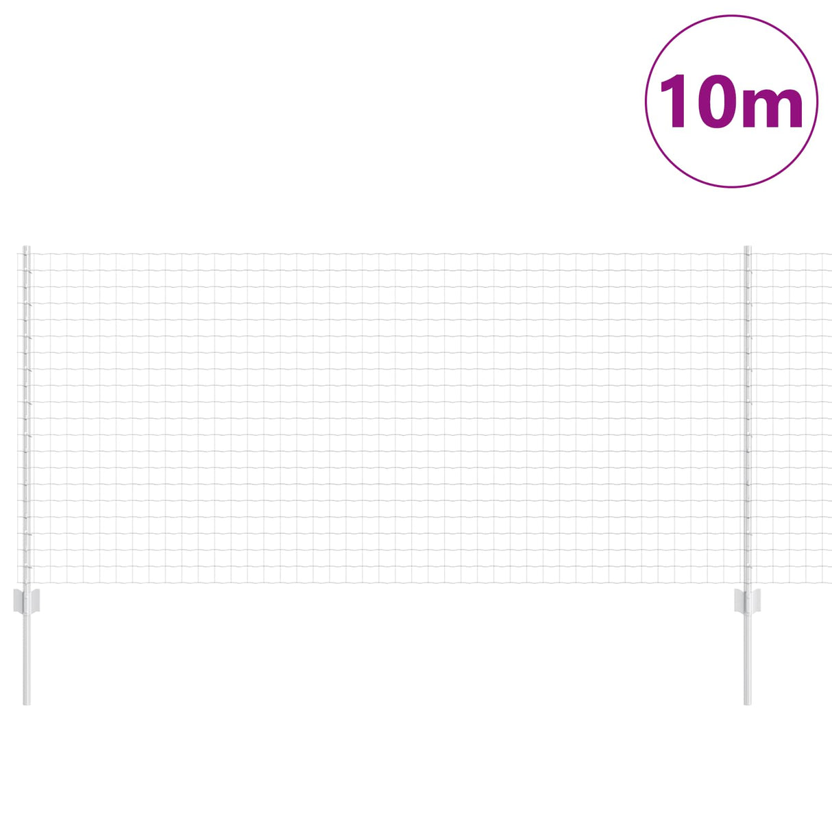 Vidaxl hek met paal zilver 1 x 10 m staal