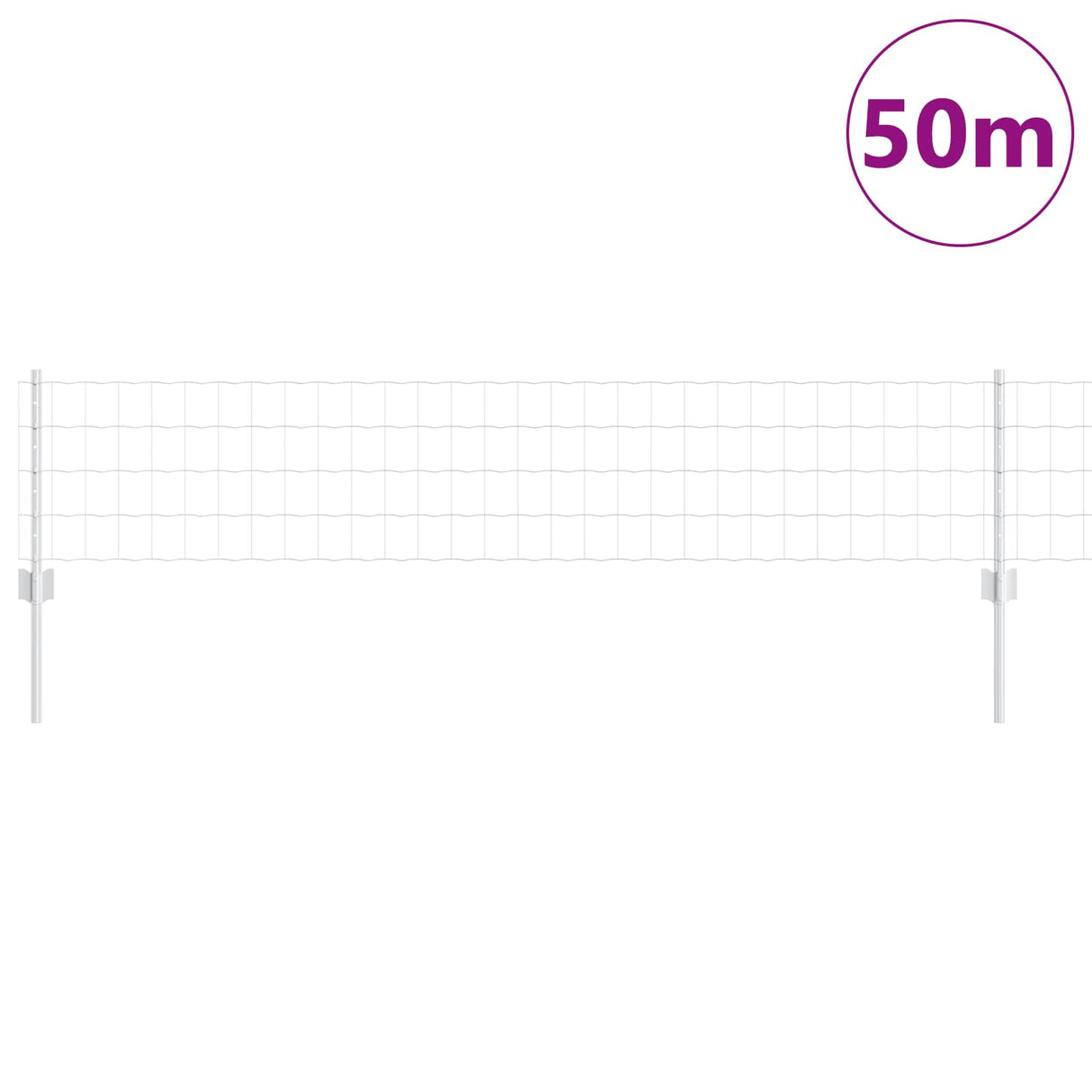 Vidaxl hek met paal zilver 0,4 x 50 m staal