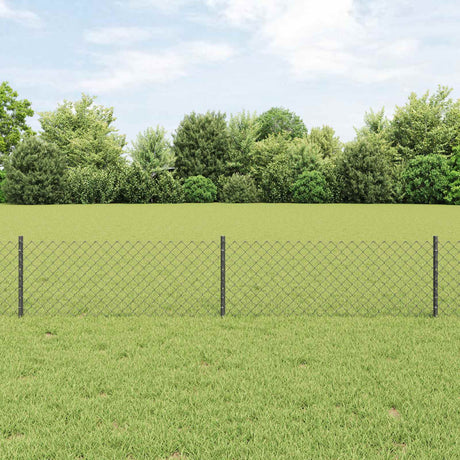 Vidaxl hek met paal grijs 0,4 x 10 m staal en pvc