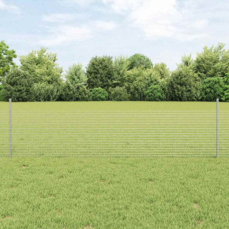 Vidaxl hek met paal zilver 0,5 x 10 m staal