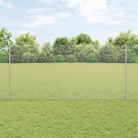 Vidaxl hek met paal zilver 1,2 x 25 m staal
