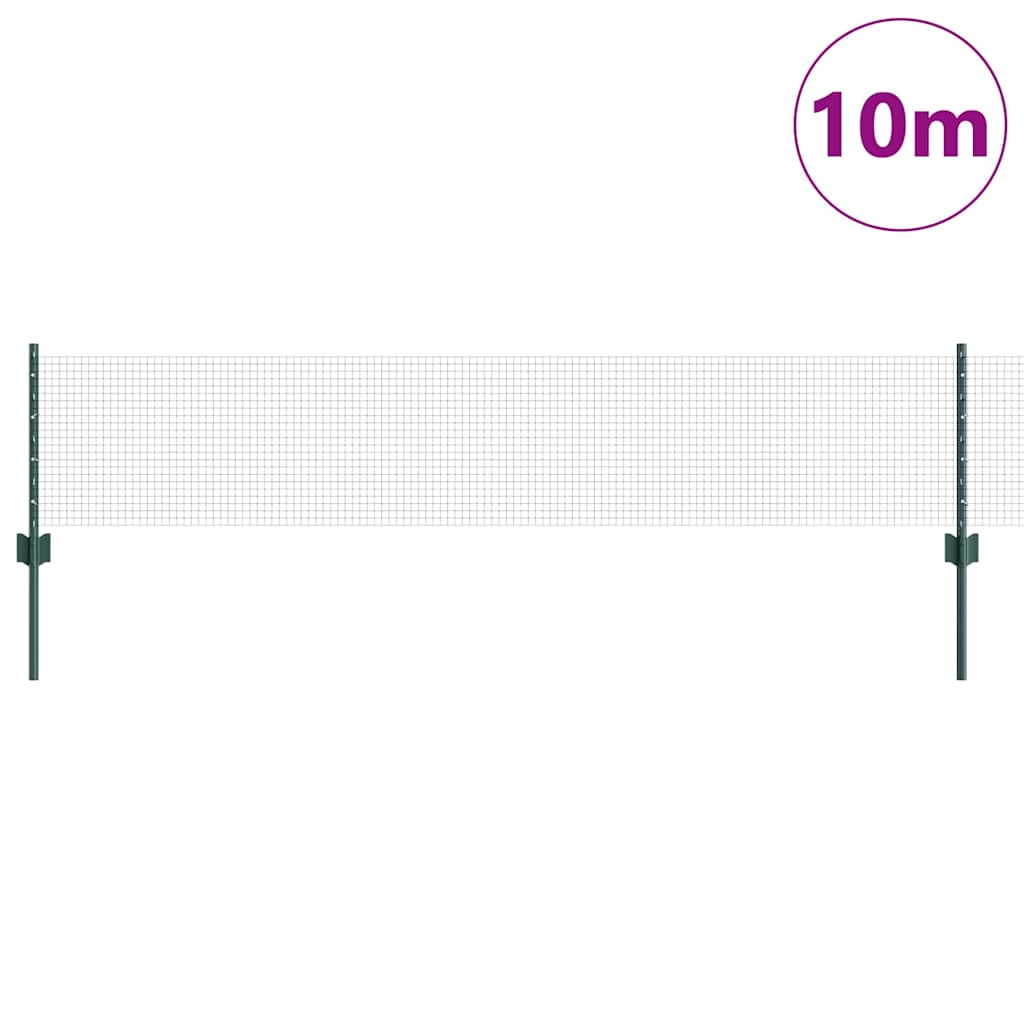 Vidaxl hek met paal groen 0,4 x 10 m staal en pvc