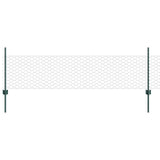 Vidaxl hek met paal groen 0,5 x 10 m staal en pvc