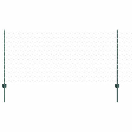 Vidaxl hek met paal groen 1 x 10 m staal en pvc