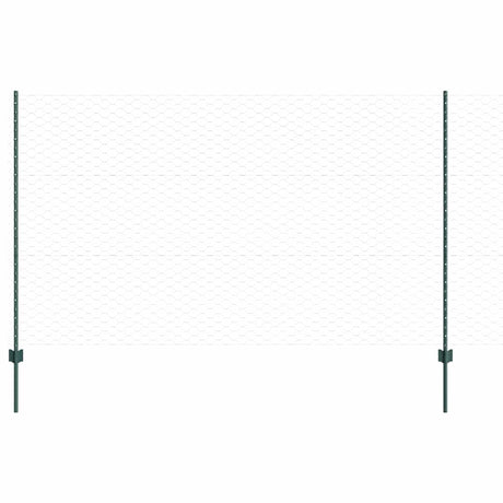 Vidaxl hek met paal groen 1,4 x 10 m staal en pvc