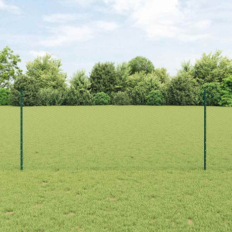 Vidaxl hek met paal groen 1 x 50 m staal en pvc