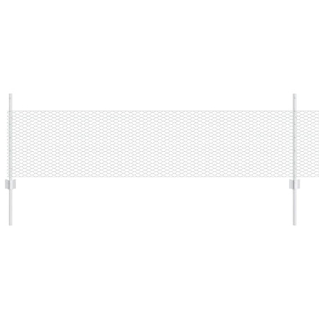 Vidaxl hek met paal zilver 0,5 x 10 m staal