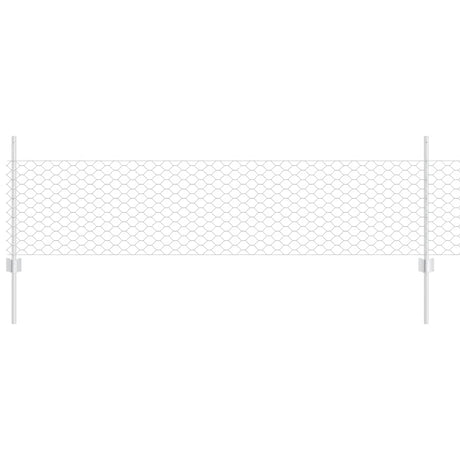 Vidaxl hek met paal zilver 0,5 x 25 m staal
