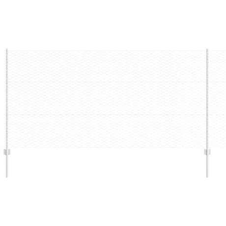 Vidaxl hek met paal zilver 1,2 x 25 m staal