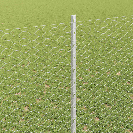Vidaxl hek met paal zilver 1,6 x 25 m staal