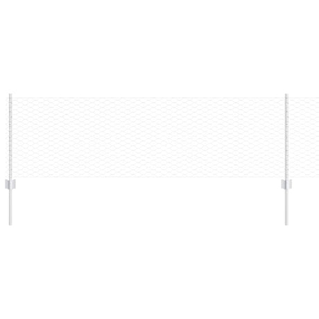 Vidaxl hek met paal zilver 0,6 x 50 m staal