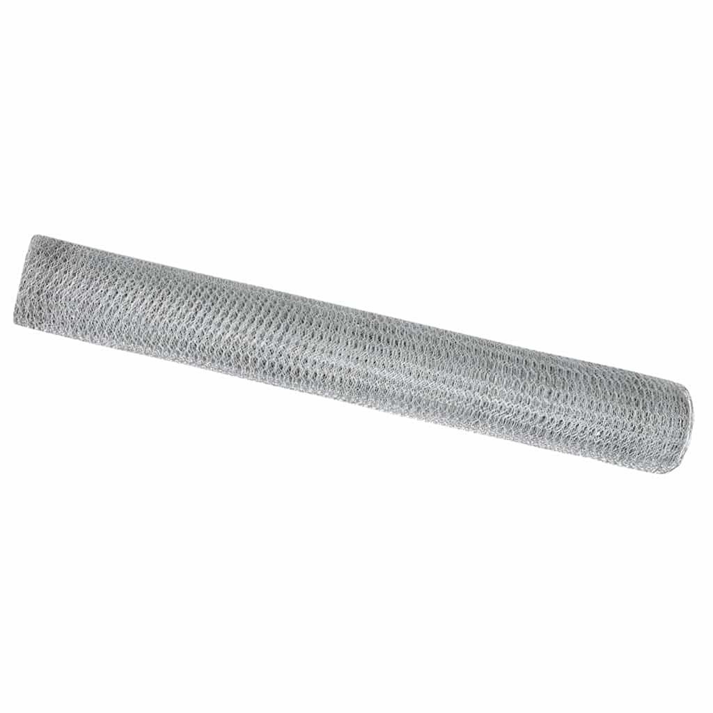 Vidaxl hexagon hek zilver 1,4 x 10 m gegalvaniseerd staal