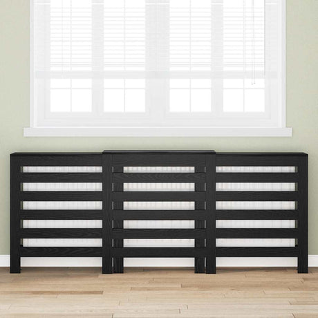 Vidaxl radiatorafdekking zwart eiken 205 x 21,5 x 83,5 cm bewerkt hout