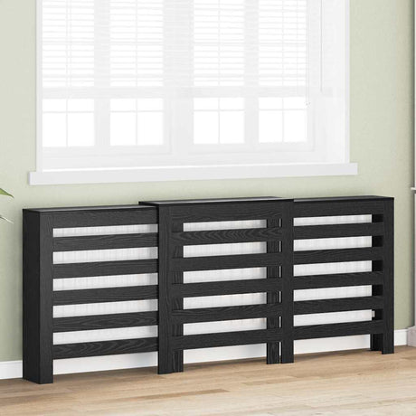 Vidaxl radiatorafdekking zwart eiken 205 x 21,5 x 83,5 cm bewerkt hout