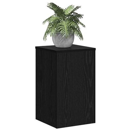 Vidaxl plantenstandaard 2 pcs zwart eiken 30 x 30 x 50 cm bewerkt hout