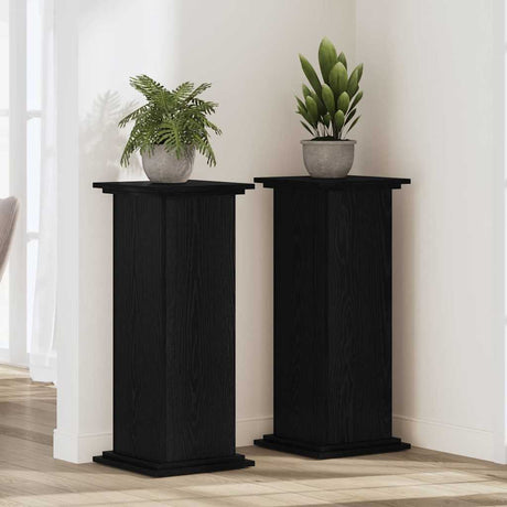 Vidaxl plantenstandaard zwart eiken 33 x 33 x 100 cm bewerkt hout