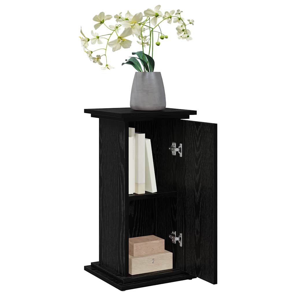 Vidaxl displaystand met plank zwart eiken 31 x 30 x 60 cm bewerkt hout