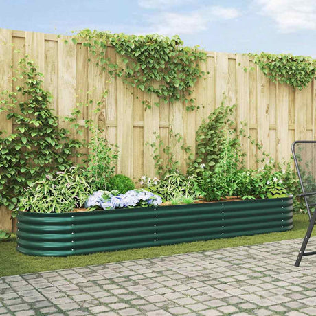 Vidaxl verhoogd bed groen 320 x 80 x 44 cm staal