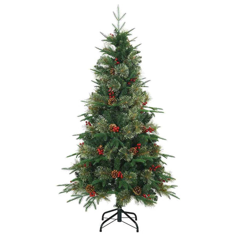 Vidaxl kunstmatige inklapbare kerstboom groen 120 cm pvc, pe en staal