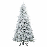 Vidaxl kunst kerstboom met geveerde takken, sneeuw bedekt wit 180 cm