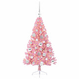 Vidaxl kunstmatig voorverlicht kerstboom met 150 led roze 120 cm pvc