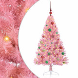 Vidaxl kunstmatig voorverlicht kerstboom met 150 led roze 150 cm pvc