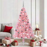 Vidaxl kunstmatig voorverlicht kerstboom met 300 led roze 180 cm pvc