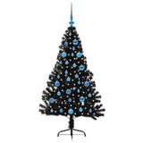 Vidaxl kunstmatig voorverlicht kerstboom met 150 led zwart 150 cm pvc