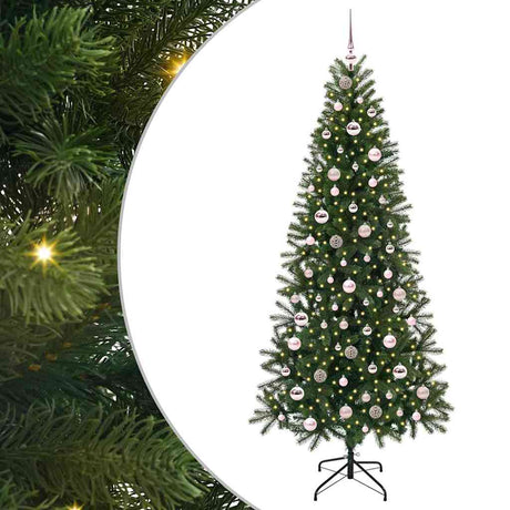 Vidaxl kunstkerstboom met 300 led met standaard groen 210 cm pe en pvc