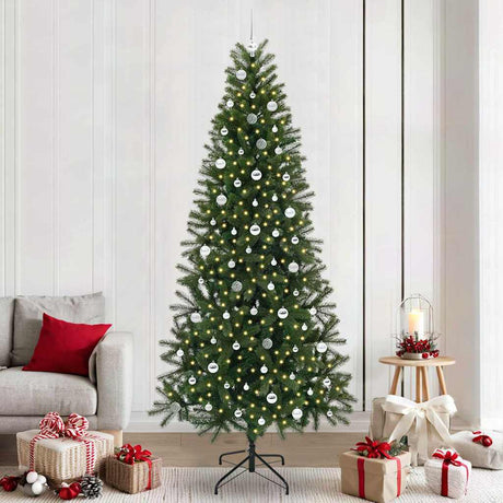 Vidaxl kunstkerstboom met 300 led met standaard groen 240 cm pe en pvc